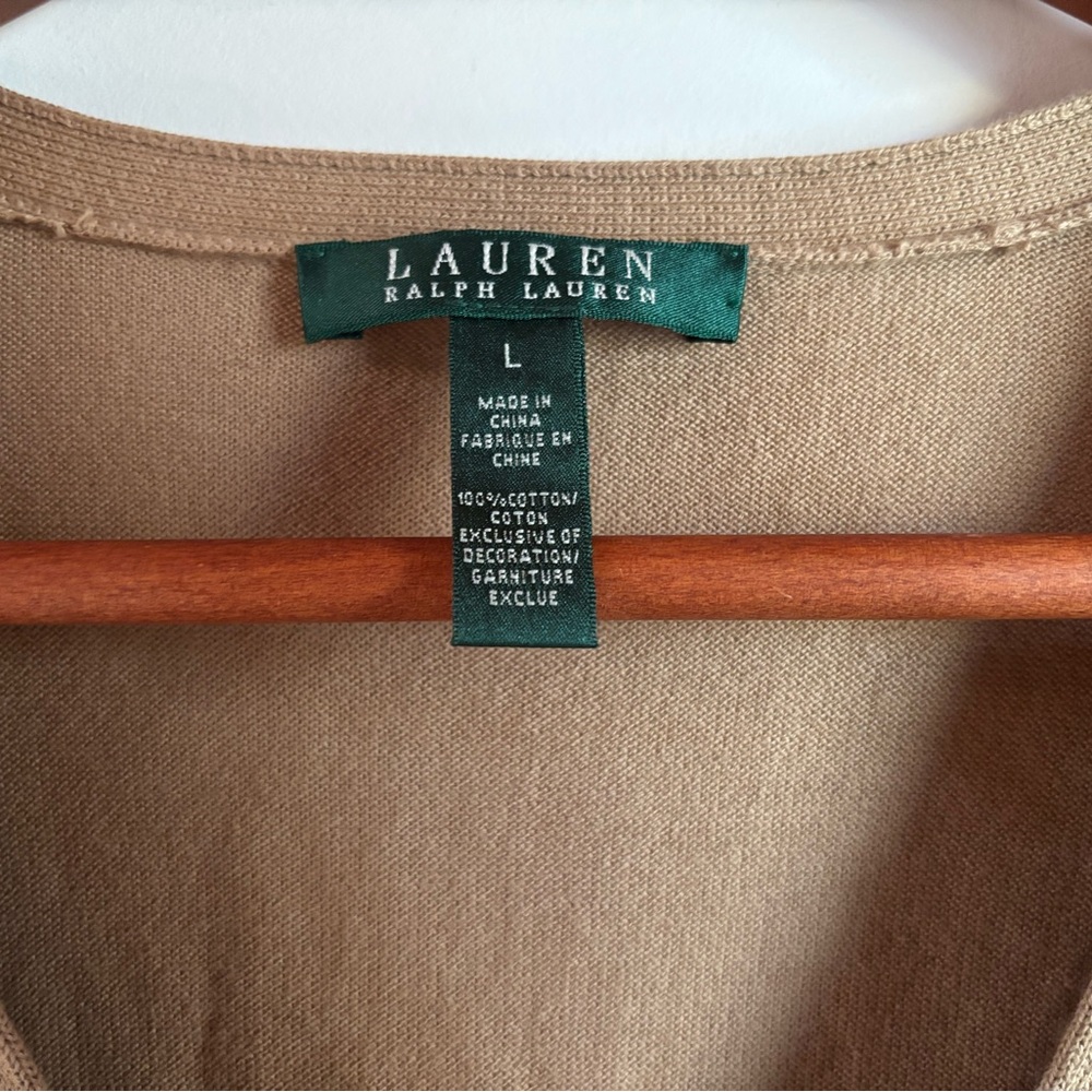 RALPH LAUREN Beige Button Up Cardigan Sweater - Picture 5 of 6
